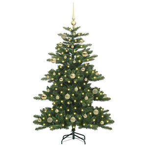 Albero di Natale Artificiale-Albero Natalizio con Rami Pieghevoli Verde 150 cm 726210