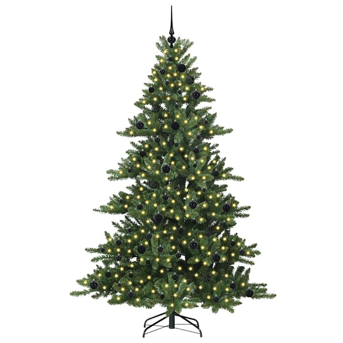 Albero di Natale Artificiale-Albero Natalizio con Rami Pieghevoli Verde 210 cm 424580