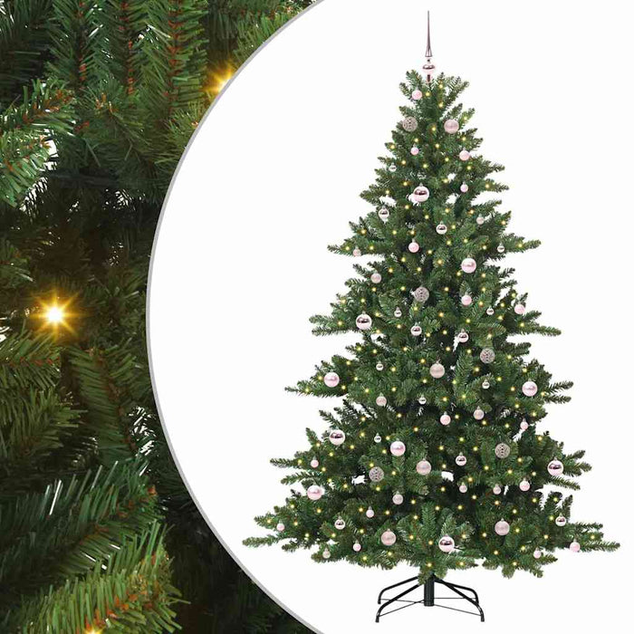 Albero di Natale Artificiale-Albero Natalizio con Rami Pieghevoli Verde 210 cm 498459
