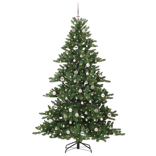 Albero di Natale Artificiale-Albero Natalizio con Rami Pieghevoli Verde 210 cm 498459