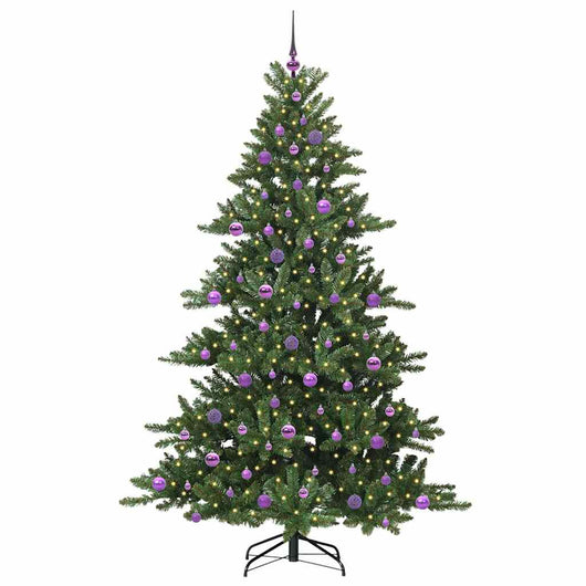 Albero di Natale Artificiale-Albero Natalizio con Rami Pieghevoli Verde 210 cm 933549