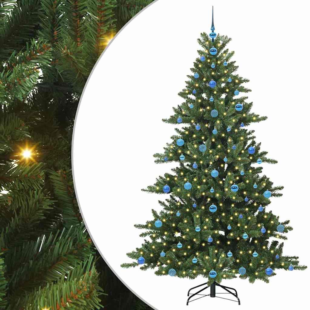 Albero di Natale Artificiale-Albero Natalizio con Rami Pieghevoli Verde 210 cm 850555