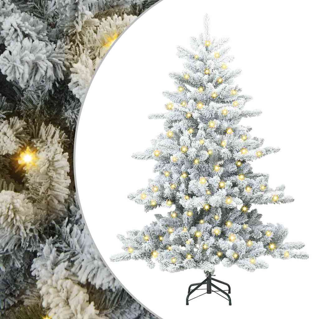 Albero di Natale Artificiale-Albero Natalizio con Rami Pieghevoli Bianco 150 cm 195296