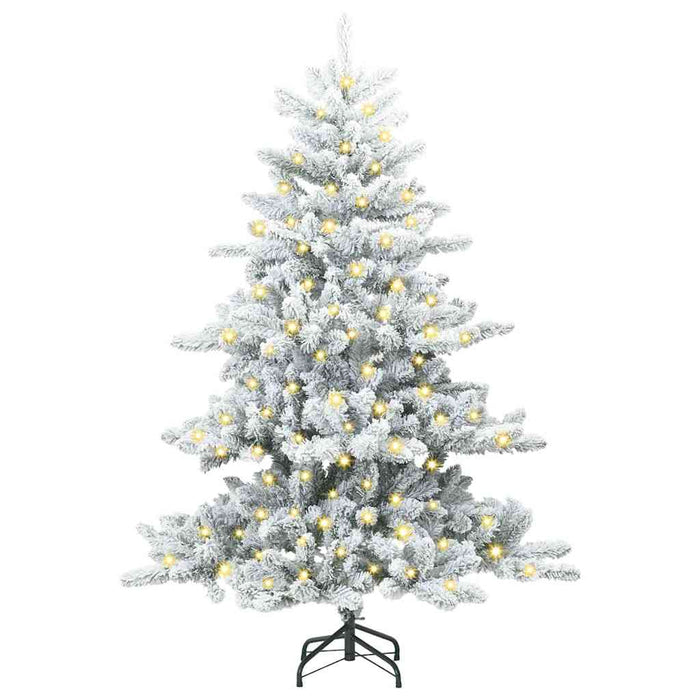 Albero di Natale Artificiale-Albero Natalizio con Rami Pieghevoli Bianco 150 cm 195296