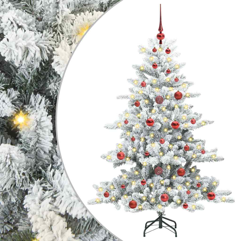 Albero di Natale Artificiale-Albero Natalizio con Rami Pieghevoli Bianco 150 cm 590253
