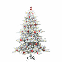 Albero di Natale Artificiale-Albero Natalizio con Rami Pieghevoli Bianco 150 cm 590253