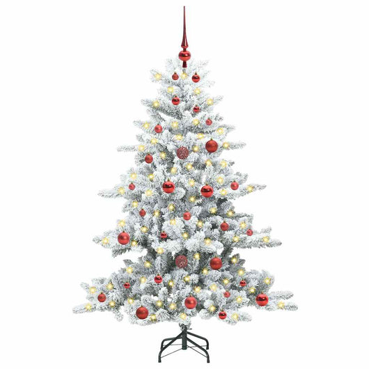 Albero di Natale Artificiale-Albero Natalizio con Rami Pieghevoli Bianco 150 cm 590253
