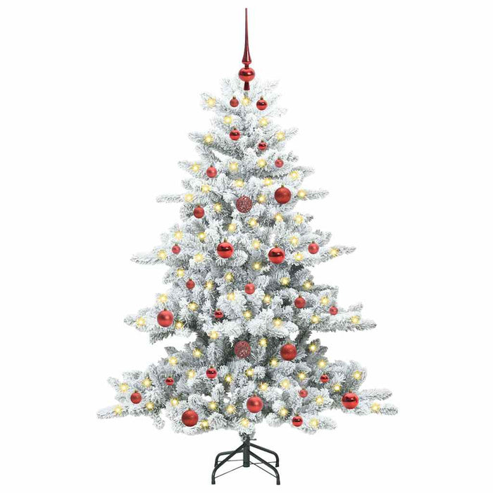 Albero di Natale Artificiale-Albero Natalizio con Rami Pieghevoli Bianco 150 cm 590253