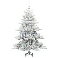 Albero di Natale Artificiale-Albero Natalizio con Rami Pieghevoli Bianco 150 cm 916608