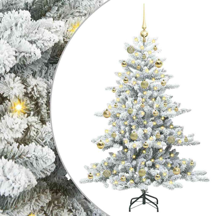 Albero di Natale Artificiale-Albero Natalizio con Rami Pieghevoli Bianco 150 cm 943494