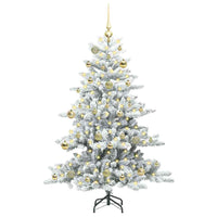 Albero di Natale Artificiale-Albero Natalizio con Rami Pieghevoli Bianco 150 cm 943494