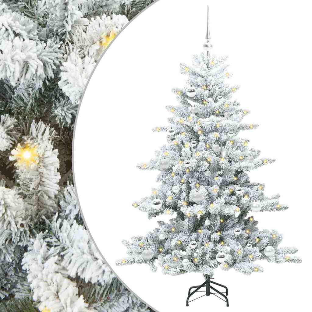 Albero di Natale Artificiale-Albero Natalizio con Rami Pieghevoli Bianco 150 cm 354076