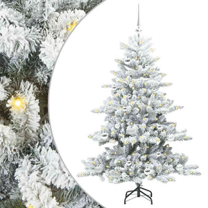 Albero di Natale Artificiale-Albero Natalizio con Rami Pieghevoli Bianco 150 cm 354076