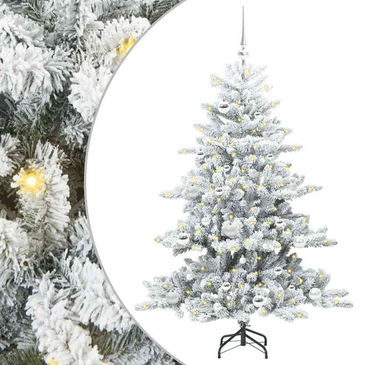 Albero di Natale Artificiale-Albero Natalizio con Rami Pieghevoli Bianco 150 cm 354076