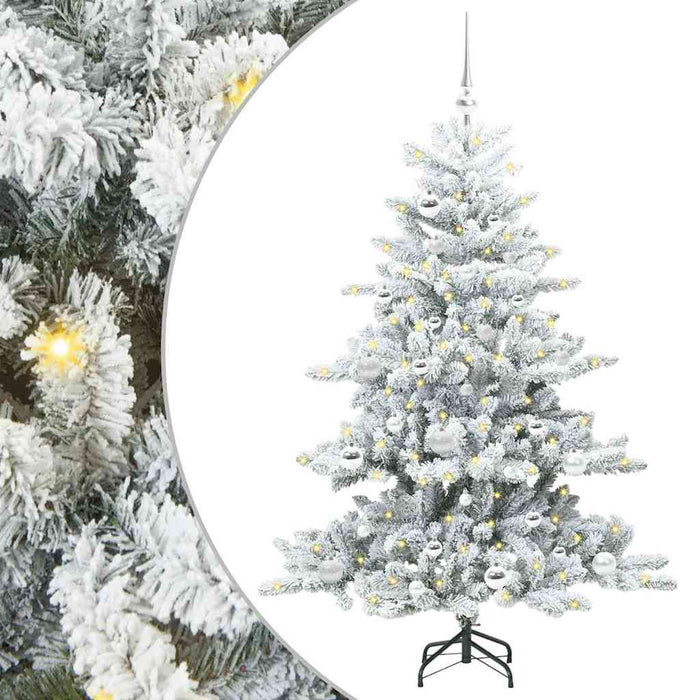 Albero di Natale Artificiale-Albero Natalizio con Rami Pieghevoli Bianco 150 cm 354076