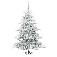 Albero di Natale Artificiale-Albero Natalizio con Rami Pieghevoli Bianco 150 cm 354076