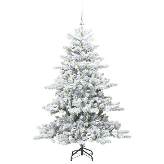 Albero di Natale Artificiale-Albero Natalizio con Rami Pieghevoli Bianco 150 cm 354076