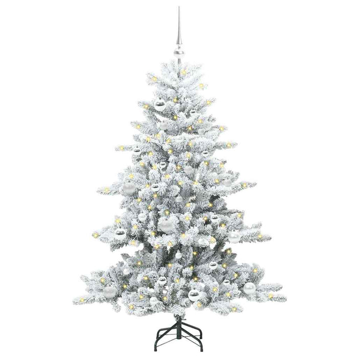 Albero di Natale Artificiale-Albero Natalizio con Rami Pieghevoli Bianco 150 cm 354076