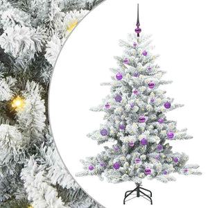 Albero di Natale Artificiale-Albero Natalizio con Rami Pieghevoli Bianco 150 cm 696233