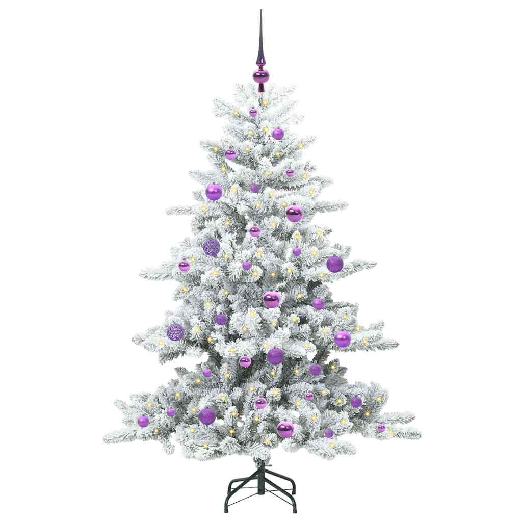 Albero di Natale Artificiale-Albero Natalizio con Rami Pieghevoli Bianco 150 cm 696233