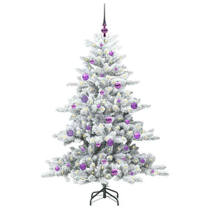 Albero di Natale Artificiale-Albero Natalizio con Rami Pieghevoli Bianco 150 cm 696233