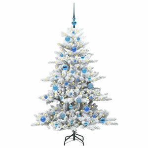 Albero di Natale Artificiale-Albero Natalizio con Rami Pieghevoli Bianco 150 cm 633894