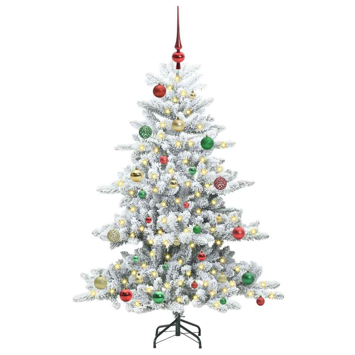 Albero di Natale Artificiale-Albero Natalizio con Rami Pieghevoli Bianco 150 cm 259304
