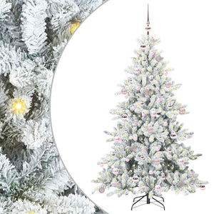 Albero di Natale Artificiale-Albero Natalizio con Rami Pieghevoli Bianco 180 cm 785007