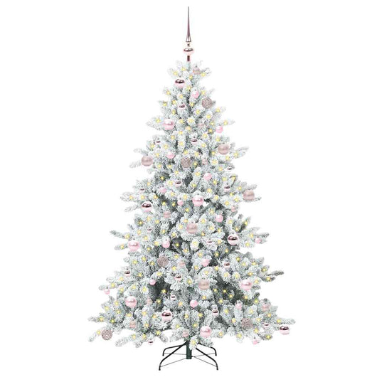 Albero di Natale Artificiale-Albero Natalizio con Rami Pieghevoli Bianco 180 cm 785007