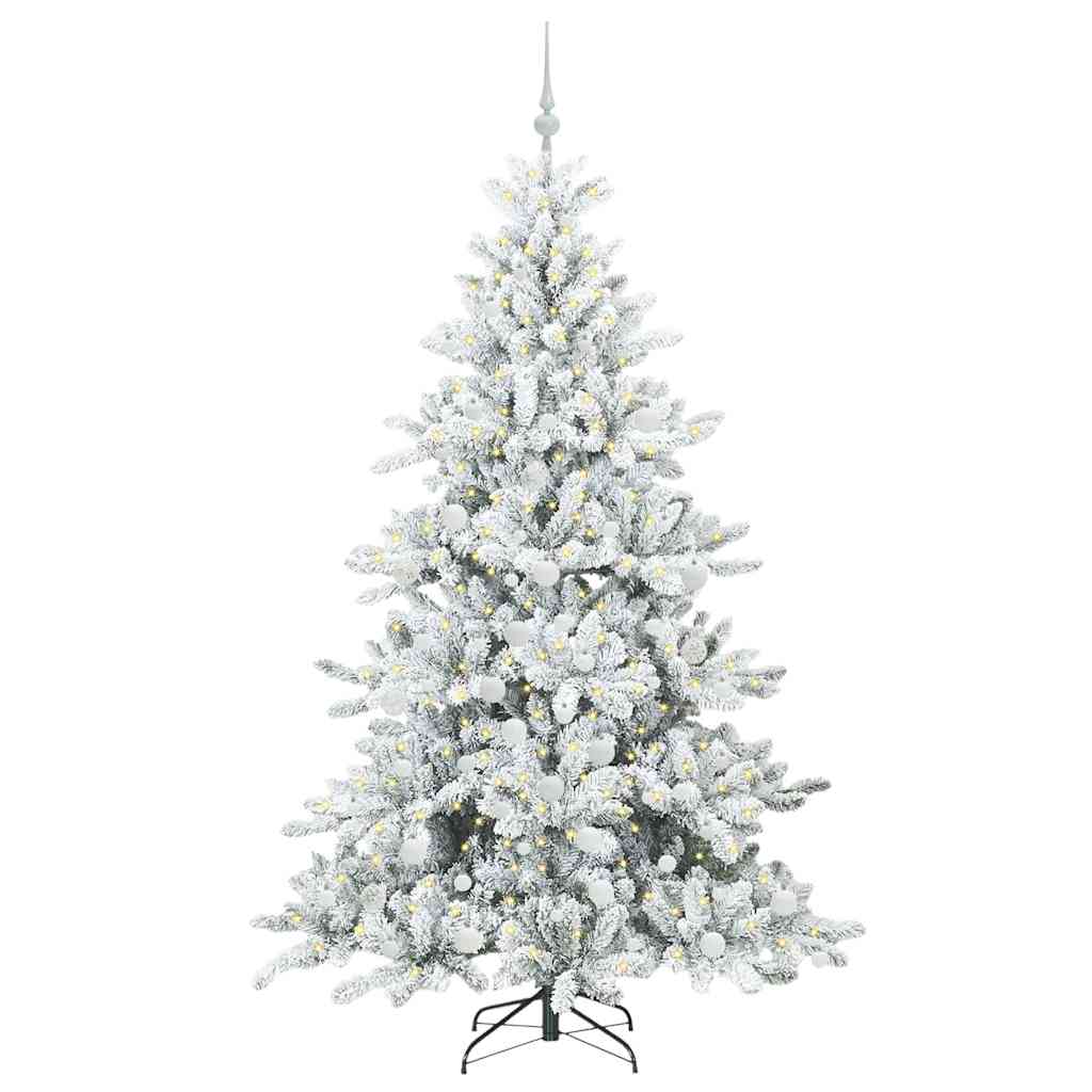 Albero di Natale Artificiale-Albero Natalizio con Rami Pieghevoli Bianco 180 cm 101161