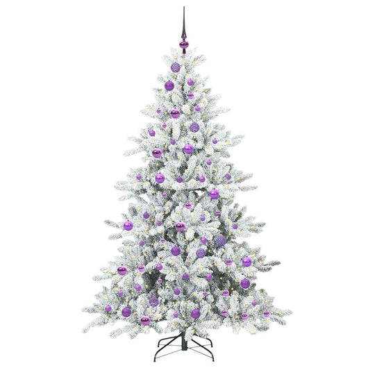 Albero di Natale Artificiale-Albero Natalizio con Rami Pieghevoli Bianco 180 cm 481098