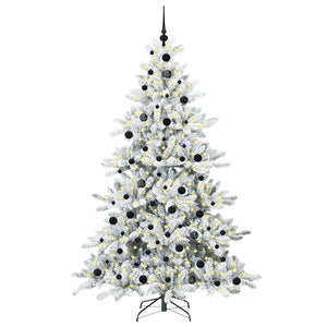 Albero di Natale Artificiale-Albero Natalizio con Rami Pieghevoli Bianco 210 cm 138729