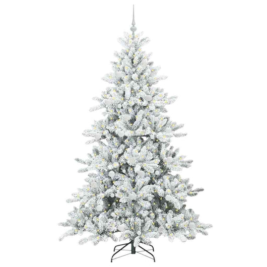 Albero di Natale Artificiale-Albero Natalizio con Rami Pieghevoli Bianco 210 cm 480173