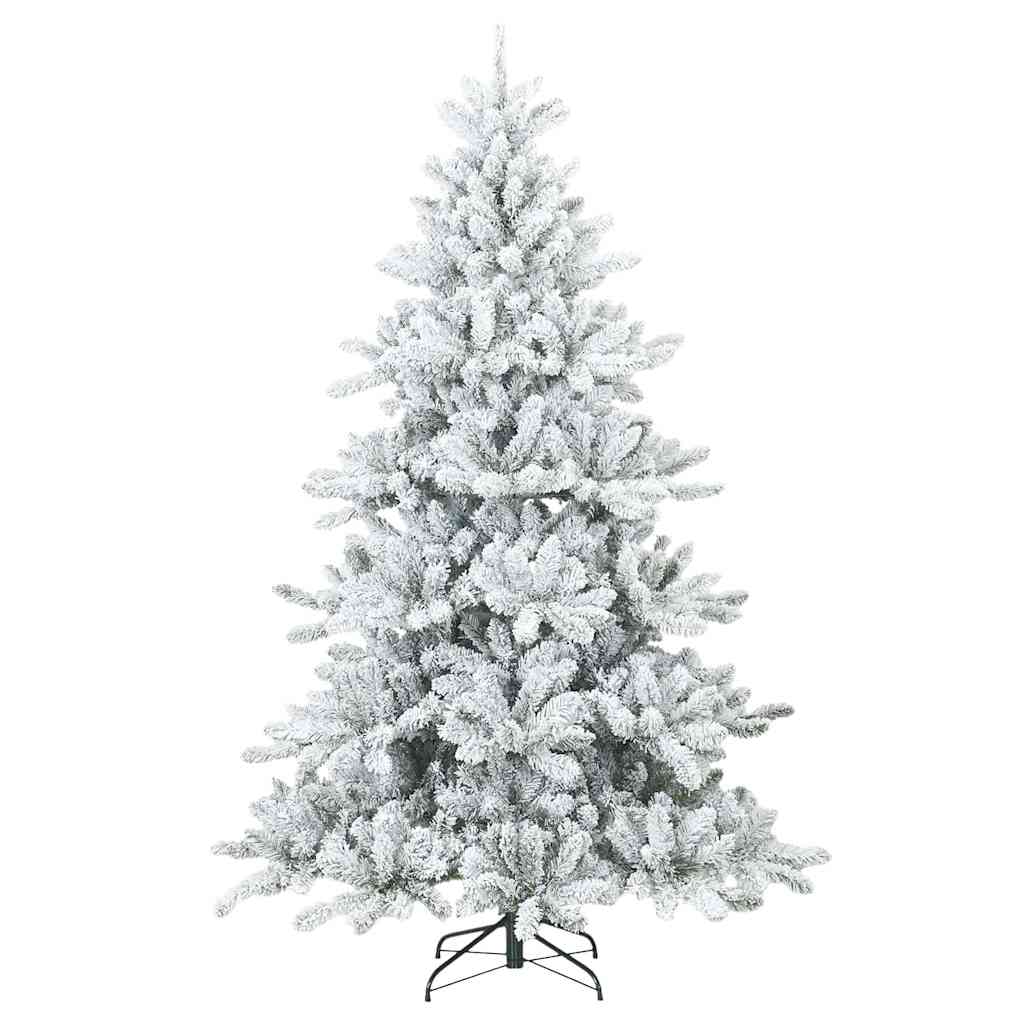 Albero di Natale Artificiale-Albero Natalizio con Rami Pieghevoli Bianco 210 cm 480173