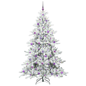 Albero di Natale Artificiale-Albero Natalizio con Rami Pieghevoli Bianco 210 cm 471752