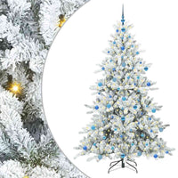 Albero di Natale Artificiale-Albero Natalizio con Rami Pieghevoli Bianco 210 cm 892671