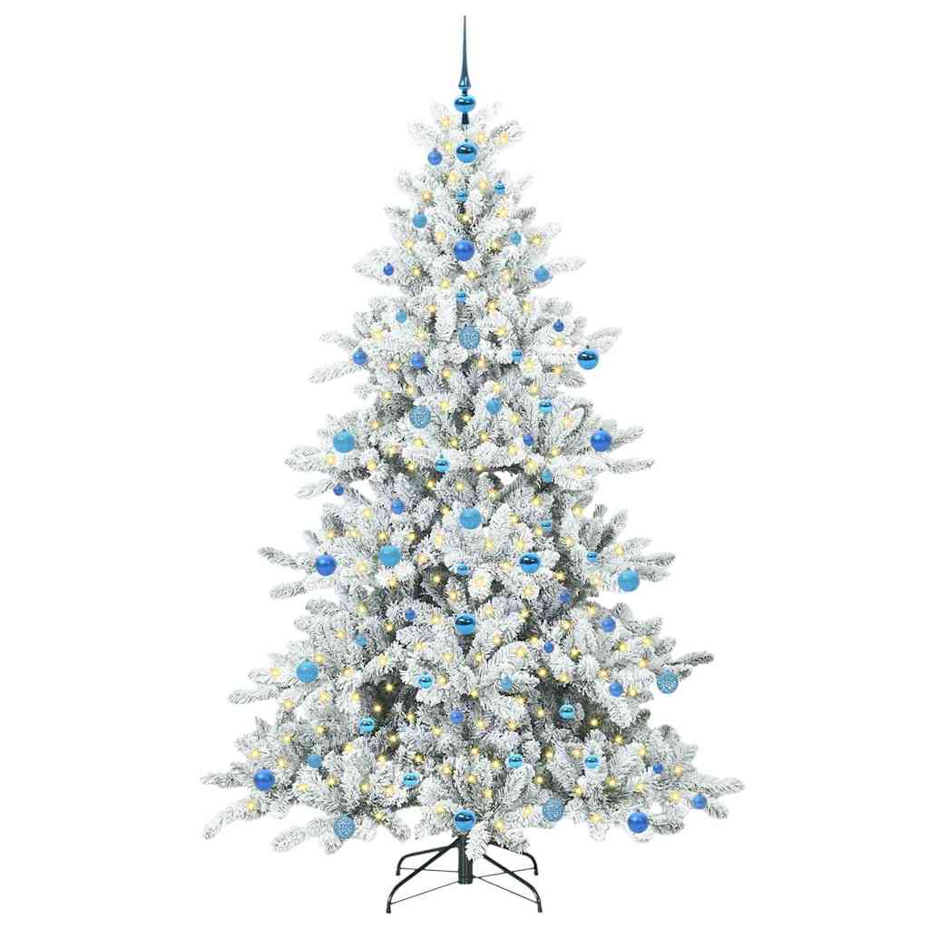 Albero di Natale Artificiale-Albero Natalizio con Rami Pieghevoli Bianco 210 cm 892671
