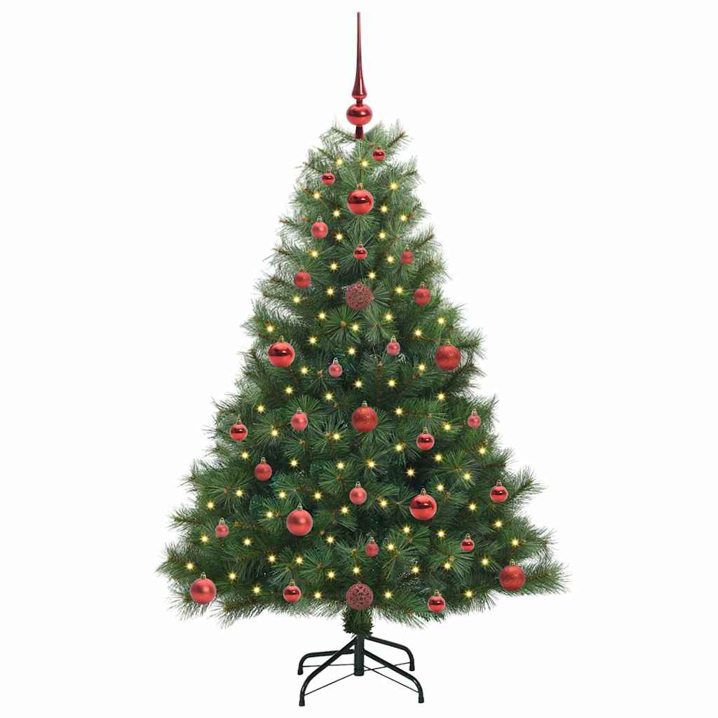 Albero di Natale Artificiale-Albero Natalizio con 150 LED Verde 120 cm PE e PVC 115624