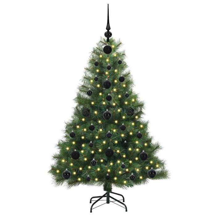 Albero di Natale Artificiale-Albero Natalizio con 150 LED Verde 120 cm PE e PVC 380592
