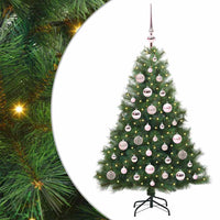 Albero di Natale Artificiale-Albero Natalizio con 150 LED Verde 120 cm PE e PVC 394199