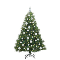 Albero di Natale Artificiale-Albero Natalizio con 150 LED Verde 120 cm PE e PVC 267541