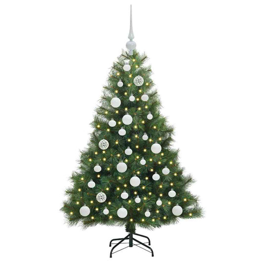 Albero di Natale Artificiale-Albero Natalizio con 150 LED Verde 120 cm PE e PVC 267541