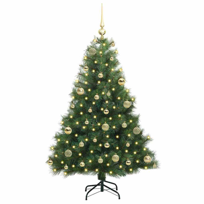 Albero di Natale Artificiale-Albero Natalizio con 150 LED Verde 120 cm PE e PVC 525563