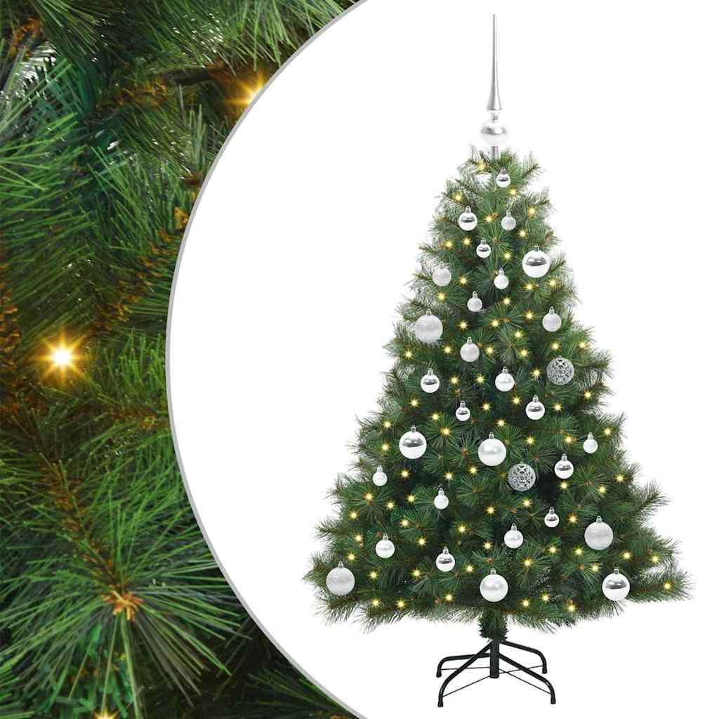 Albero di Natale Artificiale-Albero Natalizio con 150 LED Verde 120 cm PE e PVC 564619