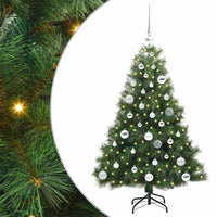 Albero di Natale Artificiale-Albero Natalizio con 150 LED Verde 120 cm PE e PVC 564619