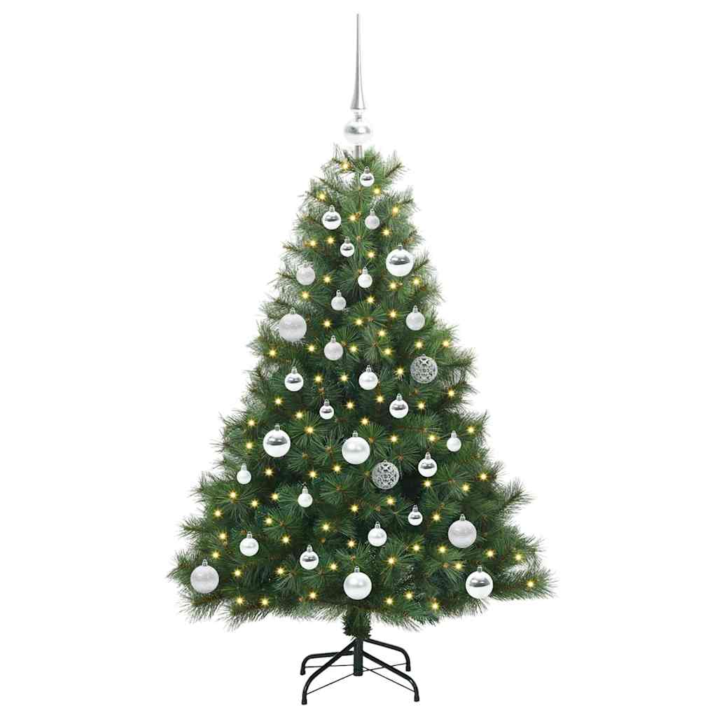 Albero di Natale Artificiale-Albero Natalizio con 150 LED Verde 120 cm PE e PVC 564619