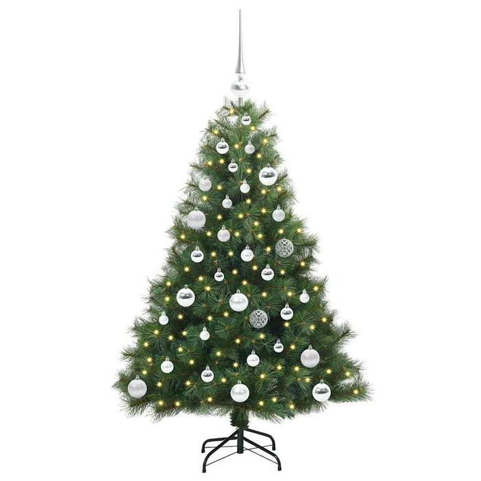 Albero di Natale Artificiale-Albero Natalizio con 150 LED Verde 120 cm PE e PVC 564619