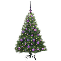 Albero di Natale artificiale con 150 LED Verde 120 cm PE e PVC 3397763