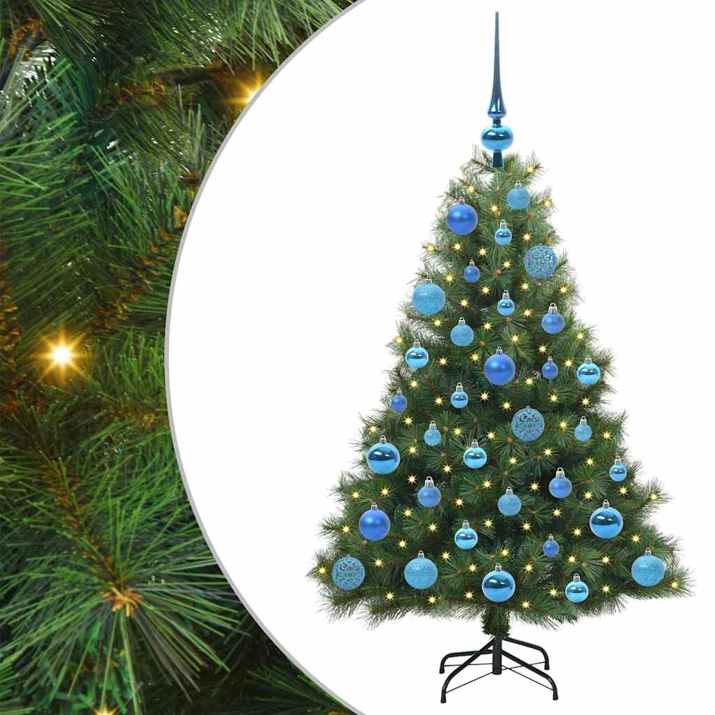 Albero di Natale Artificiale-Albero Natalizio con 150 LED Verde 120 cm PE e PVC 337318