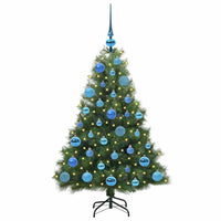 Albero di Natale Artificiale-Albero Natalizio con 150 LED Verde 120 cm PE e PVC 337318